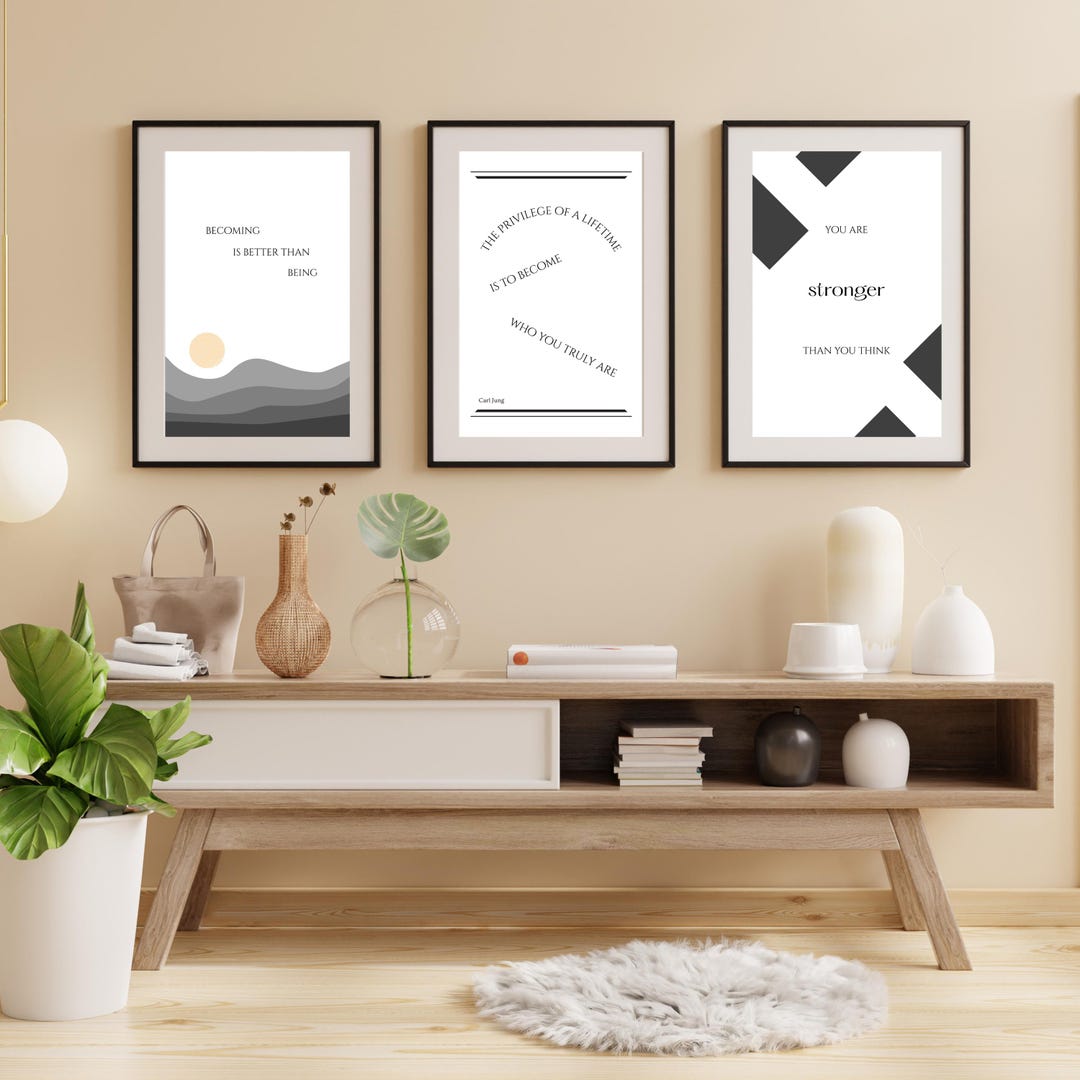 Minimalist Motivational Wall Art Set of 7, Modern Quote Prints ...
