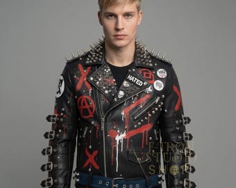 Green Punk Rock Jacket – Sex Pistols, Blink 182 & Gorilla Patches