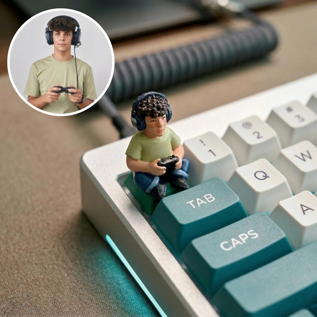 Custom Portrait Keycap, Personalized Photo Artisan Keycap, Custom Face ...