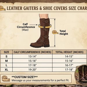 Handmade Leather Spats | Antique Brown Steampunk Boot Covers | Genuine Full Grain Leather Gaiters image 5
