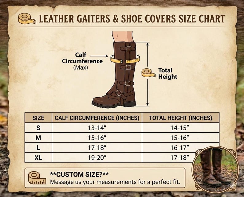 Handmade Leather Spats | Antique Brown Steampunk Boot Covers | Genuine Full Grain Leather Gaiters image 5