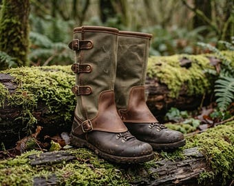 Guêtres en cuir, protège-jambes en toile, guêtres de randonnée et de chasse, couvre-chaussures d'extérieur