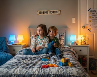Bedtime Routine Chart for Kids | ADHD Night Visual Schedule | Printable Routine Cards | Autism-Friendly Bedtime Checklist