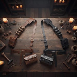 Mittelalterliche Alchemisten Gürteltasche mit Trankflaschen, Renaissance Cosplay Tasche