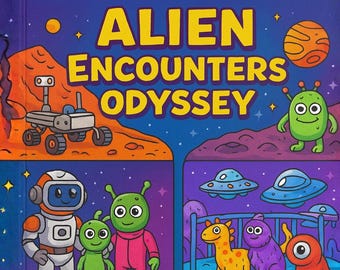 Alien Encounter Coloring Book – Space Adventure for Kids Fun Learning Pages | STEM coloring