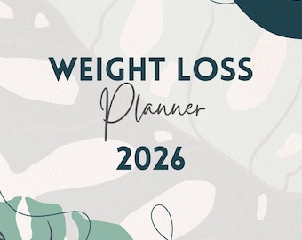 Weight Loss Planner 2026 Printable | Undated Fitness & Diet Planner | Wellness Journal PDF |32 Pages