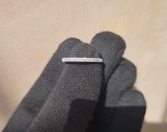 925 Sterling Silver Eternity Ring, Minimalist Stackable Band, Cubic Zirconia Wedding Alternative