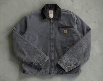 Vintage Carhartt XL Plus Detroit Gray Blanket Lined Jacket Coat