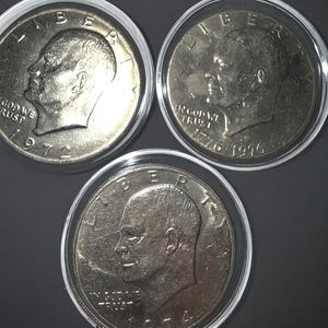 1972 Roberto Clemente Colorized Ike Eisenhower Dollar – U.S. 3-Coin Complete Set, Uncirculated