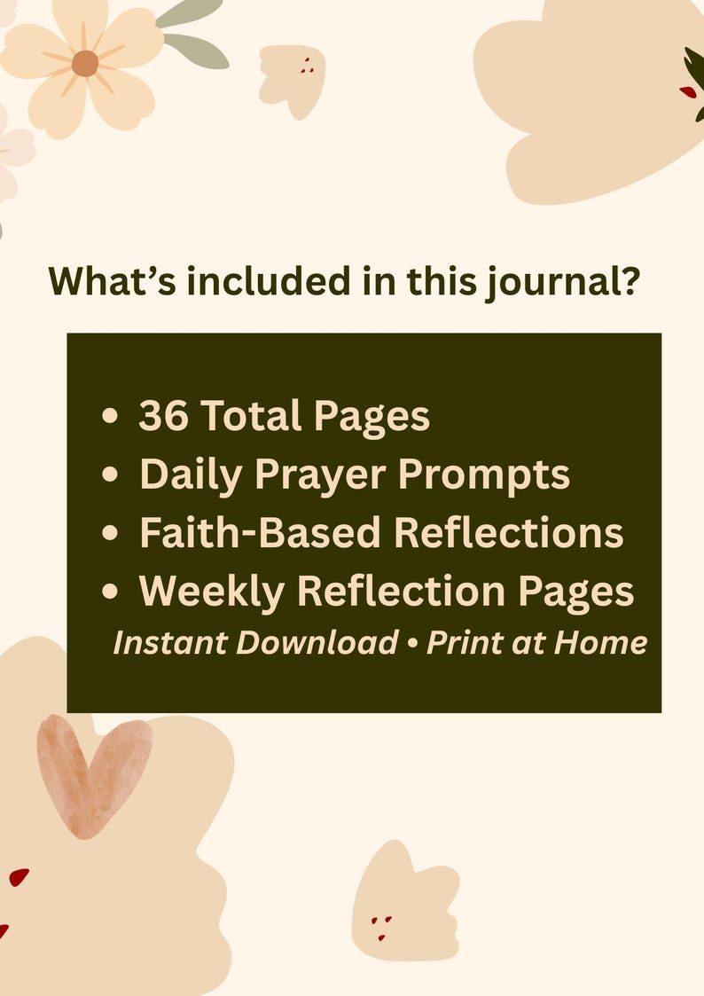 30 Day Prayer Journal Printable, Christian Journal PDF, Daily Prayer ...
