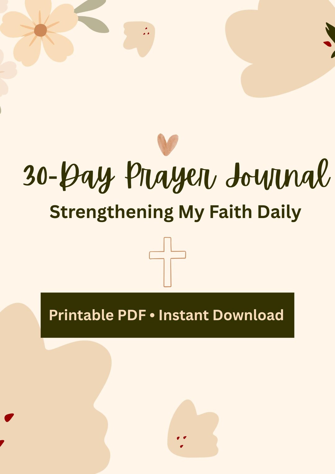 30 Day Prayer Journal Printable, Christian Journal PDF, Daily Prayer ...