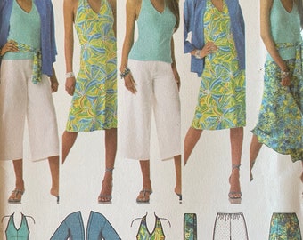 Simplicity 4193 Misses' Kimono Jacket, Skirt, Sash and Knit Gaucho Pants and Dress or Top Sewing Pattern, UNCUT, Size 10-12-14-16-18