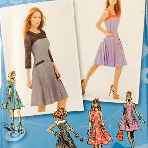 Simplicity 1687, Size 4-6-8-10-12, Misses&#39;/Miss Petite Dress with Bodice and Sleeve Variations Pattern, UNCUT,Project Runway