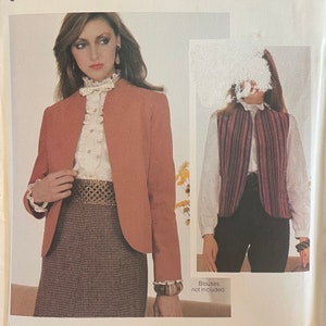 May include: A vintage sewing pattern for a vest and jacket. The pattern is for sizes 12-14-16. The pattern is called Butterick 4505. The pattern is for a dual construction project. The pattern is for sewing with synthetic suede fabrics.