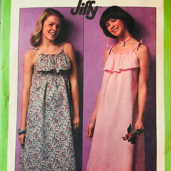 Simplicity 8516, Size 10-12, Misses' Jiffy Pullover Sundress Pattern, UNCUT, Drawstring Ties, Ruffle, Easy, Summer, Party Dress, Casual