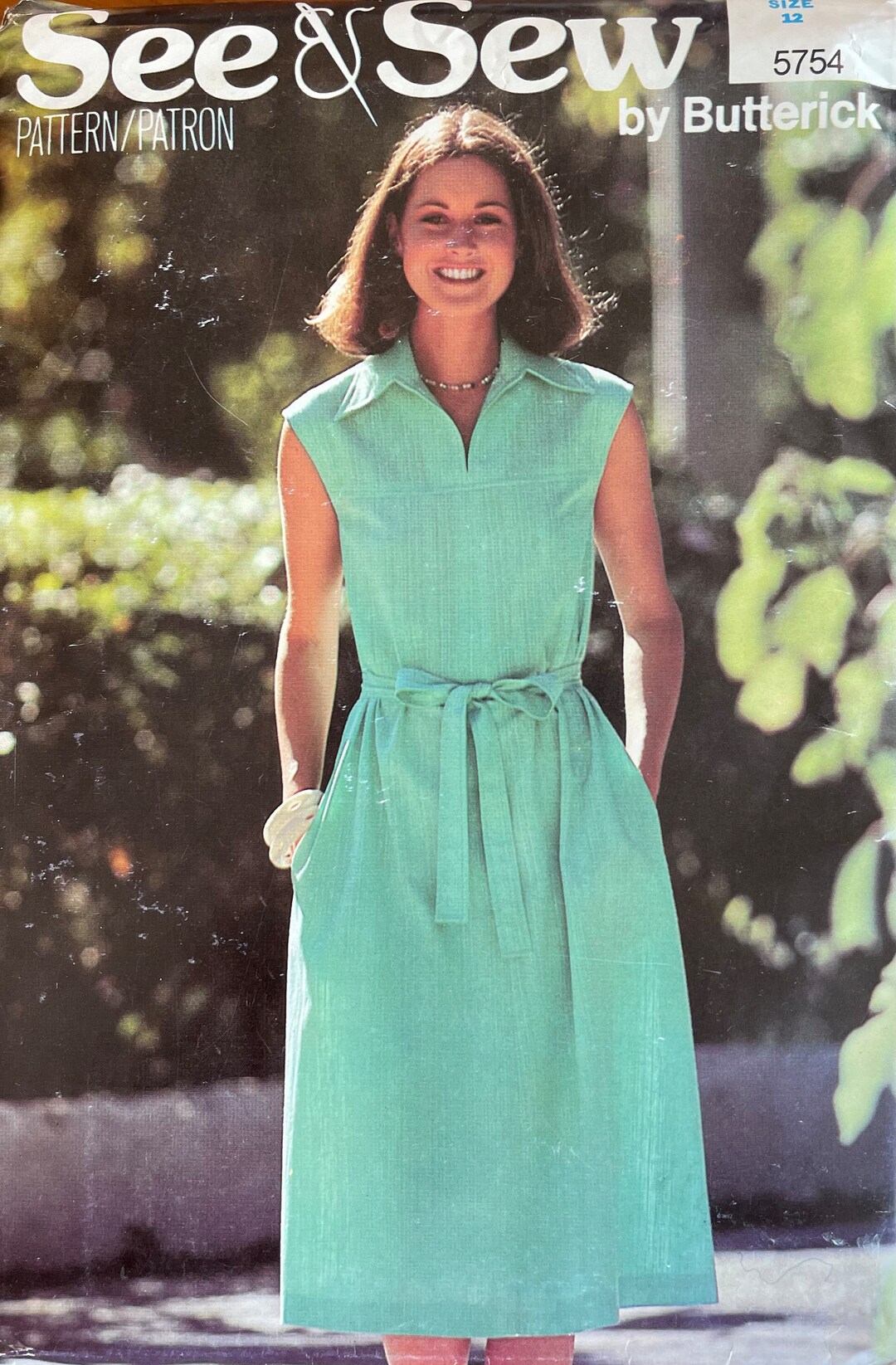 See and Sew by Butterick 5754 Misses' Dress and Belt Sewing Pattern ...