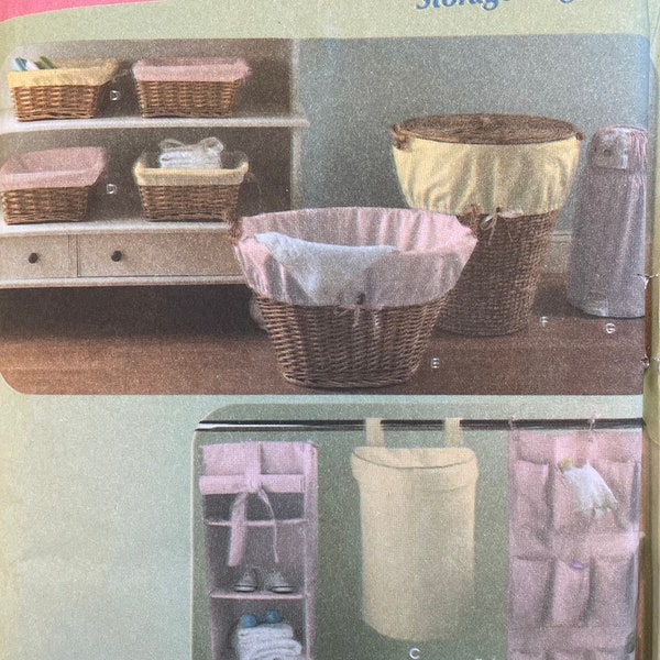 Simplicity 4631 Nursery Storage Organizers Sewing Pattern, UNCUT, Hamper, Basket Liner, Laundry Basket Liner, Diaper Disposer Cover