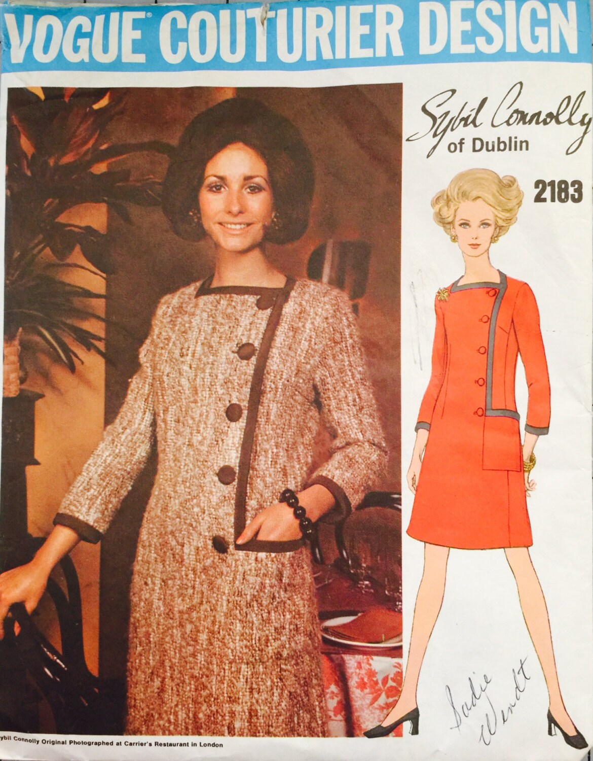 Vintage 1960/'s Sewing Pattern Vogue A-Line Square Neck Dress /& Jacket Bust 36/"