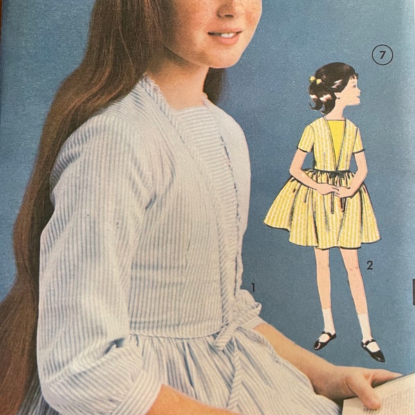 Sew-Easy Advance 3138 Girls' Dress Sewing Pattern, UNCUT, Size 7, Vintage Pattern, Vintage Dress Pattern, Gathered Waist, Party, Wedding