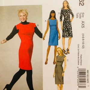 McCall&#39;s 6162, Size 4-6-8-10-12, Misses&#39; Dresses in Two Lengths Pattern, UNCUT, Straight Dress, Fitted Dress, Wedding, Party, High Fashion