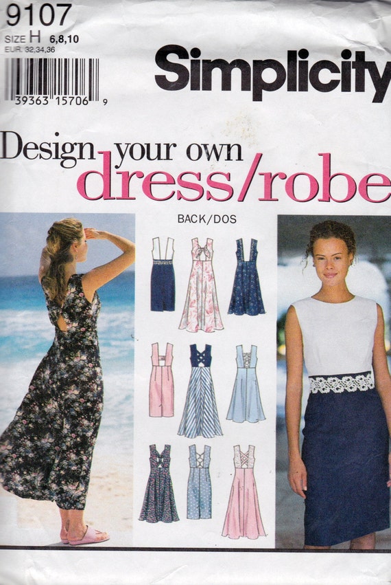 Simplicity 9107, Size 6-8-10, Misses' Dress Pattern, UNCUT, Design