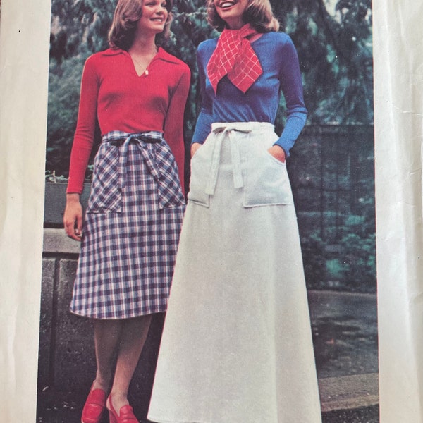 Butterick 5726 Misses' Skirt Sewing Pattern, UNCUT, Size Large, Wrap Skirt, Vintage Pattern, A-Line Skirt
