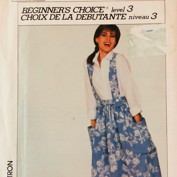 Simplicity 7613, Size 6, Misses' Suspender Skirt Pattern, UNCUT, Vintage Pattern, Full Skirt, Gathered Skirt, Patch Pockets,Beginners Choice