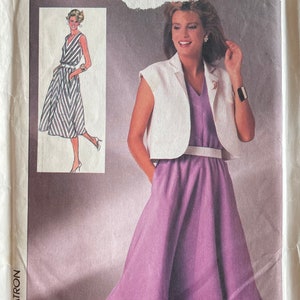 Simplicity 7477 Misses&#39; Bias Dress and Self Lined Jacket Sewing Pattern, UNCUT, Size 10-12-14, Vintage Pattern, Sundress