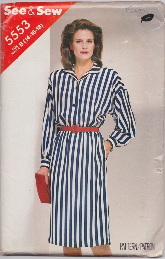 EPOCASTORIA トップス See & Sew 5553, Size 14-16-18, Misses' Dress Pattern, UNCUT