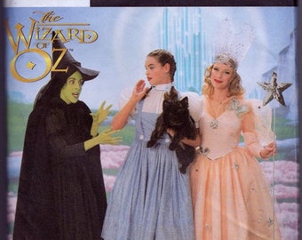Simplicity 7808 Misses' Costumes Pattern, UNCUT, Size 12-14-16, Wizard of Oz, Dorothy, Glenda, Wicked Witch, Halloween Costumes, 1997