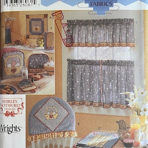 Simplicity 5820 Kitchen Accessories Sewing Pattern, UNCUT, Wall Hanging Quilt, Chair Cover, Mixer Cover, Place Mat, Towel, Pot Holder