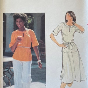 May include: A sewing pattern for a blouse and skirt. The pattern is for size 20. The pattern is from Butterick and the pattern number is 5478. The price is $1.50.