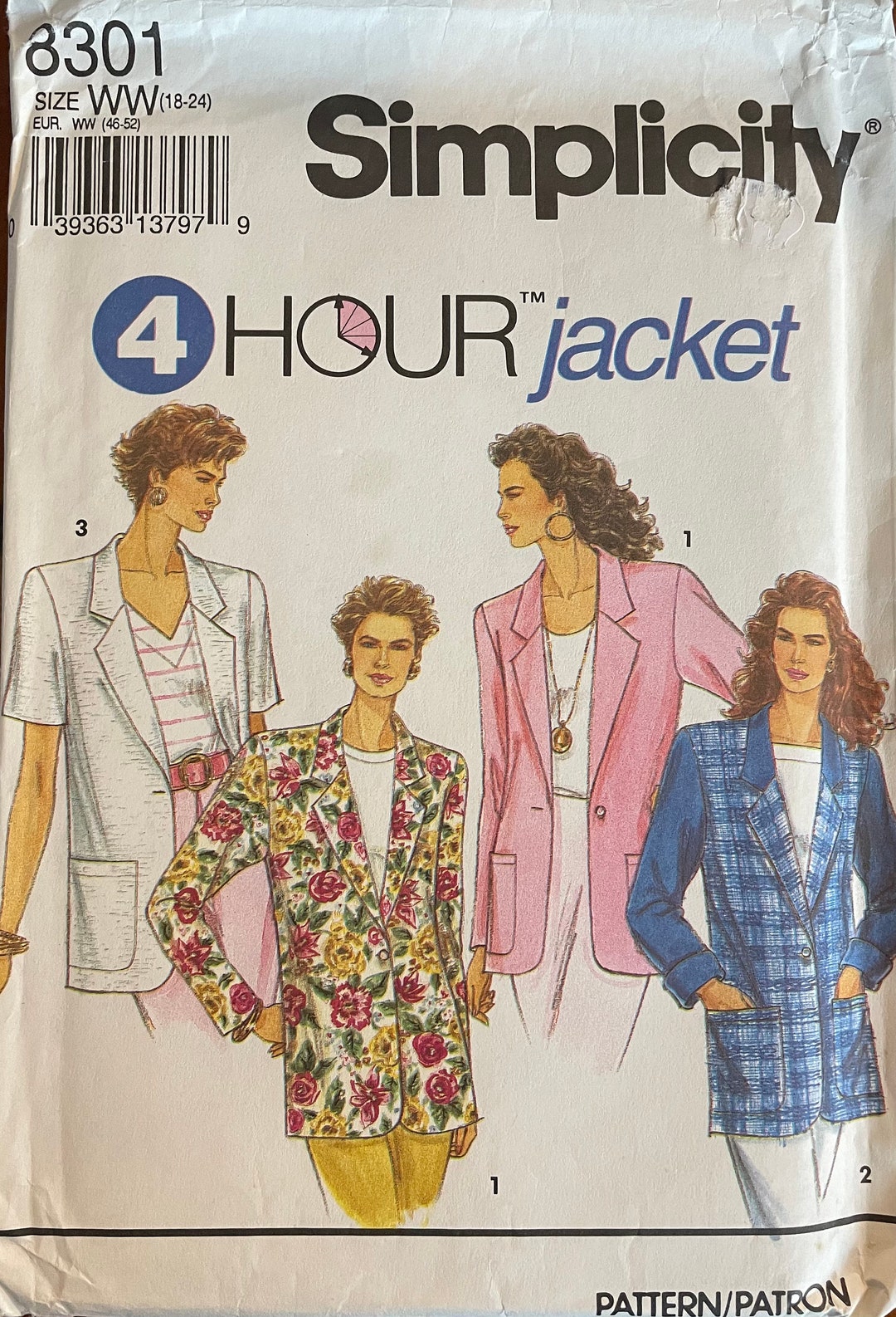 Simplicity 8301 Misses' Jacket With Optional Lining Sewing Pattern ...