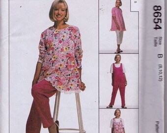 McCalls 8654 McCalls 8908 Sewing Patterns Set of Two Maternity Jumper Jumpsuit Pants Tunic