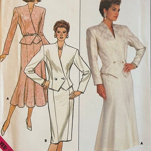 Butterick 4189 Misses&#39; Top and Skirt Sewing Pattern, UNCUT, Size 8-10-12, Double Breasted Top, Vintage Pattern, Wedding, Formal