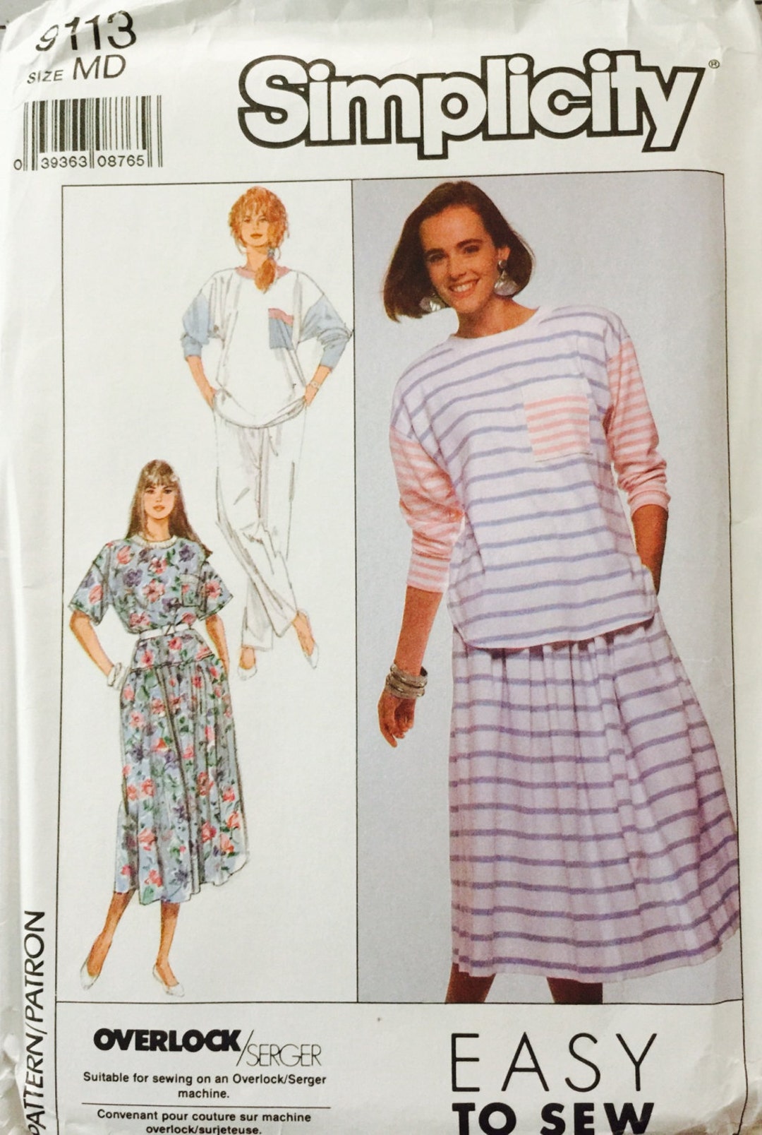Simplicity 9113, Size Medium,14-16, Misses' Tops, Skirt and Pants ...
