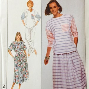 Simplicity 9113, Size Medium,14-16, Misses&#39; Tops, Skirt and Pants Pattern, UNCUT, Pullover Tops, Easy to Sew, Vintage 1989