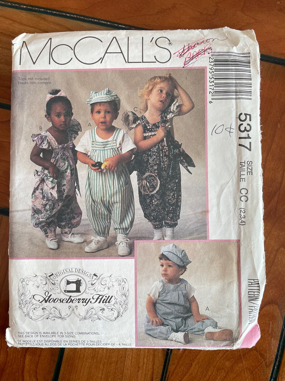 Mccall's 5317 Toddlers' Jumpsuits and Hat Sewing Pattern, UNCUT, Size 2 ...