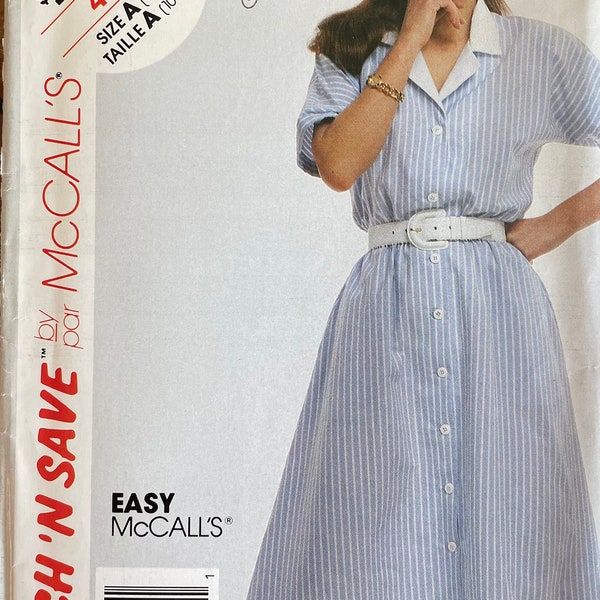 Stitch N Save by McCall's 4783 Misses' Dress Sewing Pattern, UNCUT, Size 10-12-14, Vintage Pattern, Front Button Dress, Dolman Sleeves