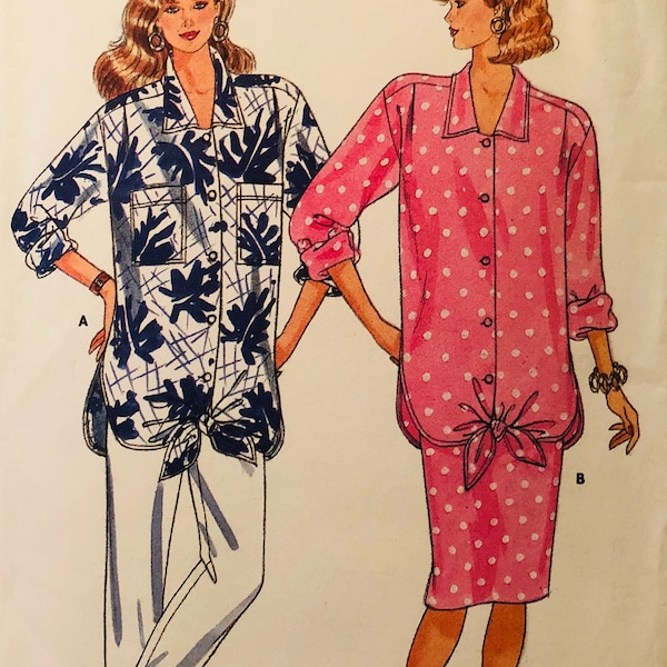 Butterick 5614, Size 8-10-12, Misses' Maternity Shirt, Skirt and Pants Pattern, UNCUT, Very Loose Fitting Shirt, Fast and Easy, Vintage