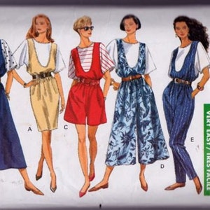 Butterick 4867 Misses'/Misses' Petite Jumper, Jumpsuit and Top Pattern, UNCUT, Size XSmall, Small, Medium, Retro, Vintage 1990,Factory Folds image 1