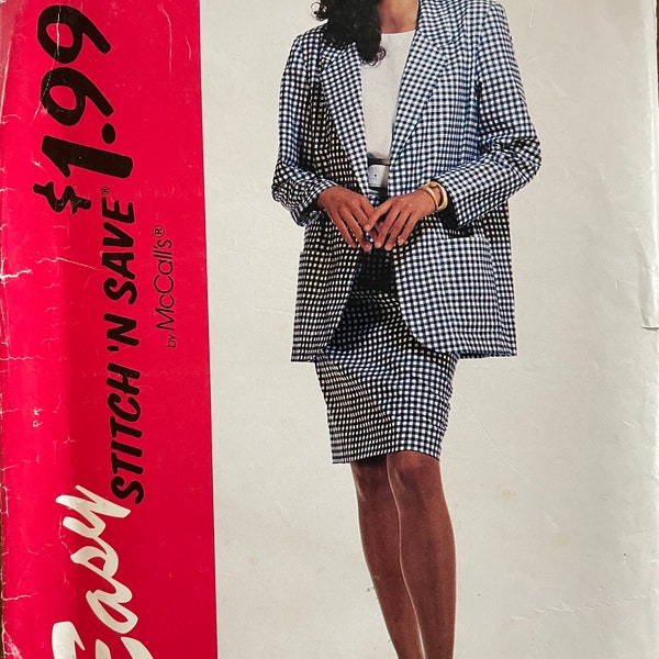 Stitch N Save by McCall's 6360 Misses' Unlined Jacket, Top and Skirt Sewing Pattern, UNCUT, Size 16-18-20-22, Vintage Pattern