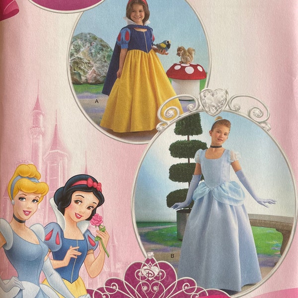 Simplicity 2817 Disney Princess Child's and Girls' Costume Sewing Pattern, Size 3-4-5-6, Snow White, Cinderella, Play