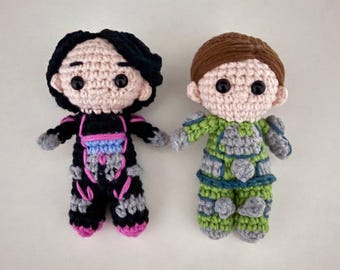 Mio en Zoe gehaakt pluche, splitfictie cadeau