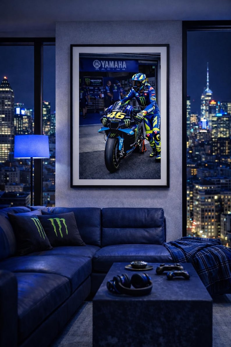 Motogp Yamaha 46 Wall Art Printable | Motorsport Racing Poster ...
