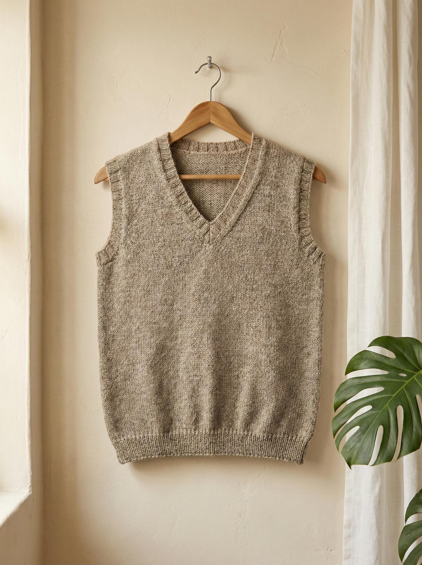 Visnes Sweater Pattern V-neck Sweater Vest Knitting Pattern | Classic Slipover PDF | Unisex ...