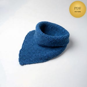 Easy Garter Stitch Cowl Pattern, Child Bandana Neck Warmer (PDF Download)
