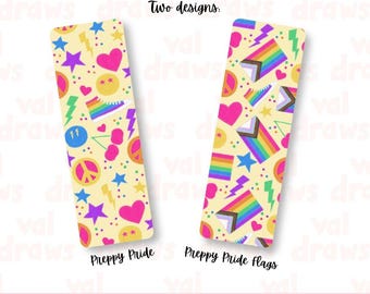 Preppy Pride Printable Bookmarks | Two Designs | Digital Download | Faux Patchwork Applique | Commercial Use