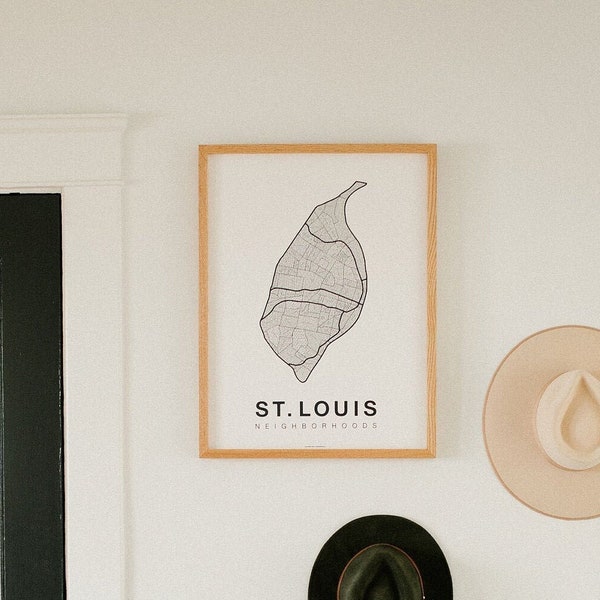 ST LOUIS stadskaart kunst, kantoor aan huis muur decor, minimalistische stadskunst, Missouri poster, St. Louis muurkunst print, housewarming cadeau voor hem