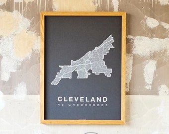 CLEVELAND City Map Art, Home Office Wall Decor, Ohio Poster, Minimalist City Art, Cleveland Wall Art Print, Housewarming Gift For Him